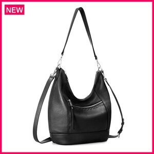 Genuine Leather Hobo Purse Crossbody Bag Women Lightweight Removable Straps